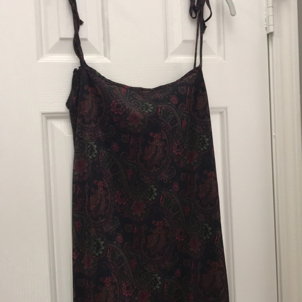 Vintage 90s Y2K paisley mesh overlay slip sundress